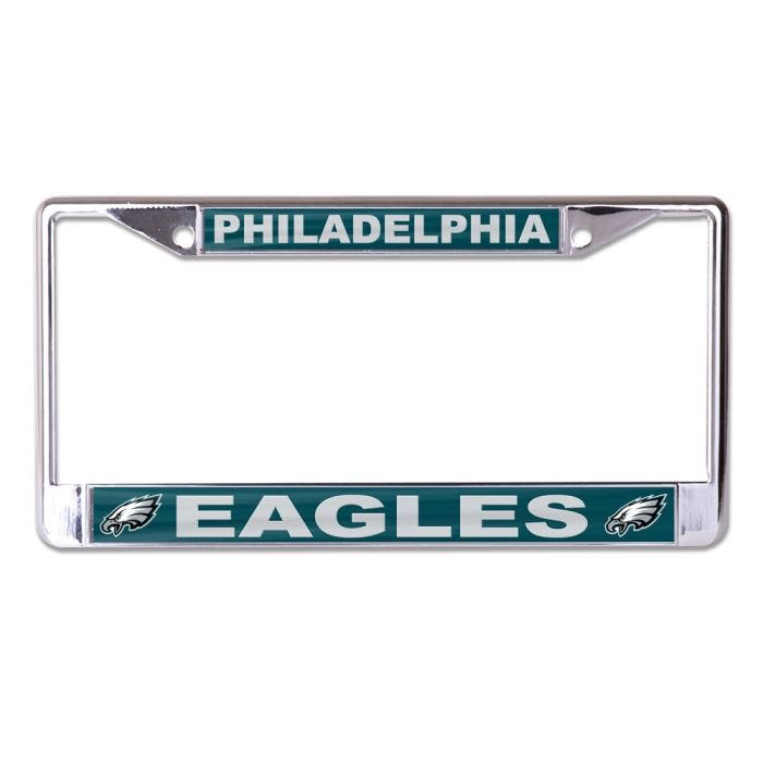 Philadelphia Eagles Laser Chrome License Plate Frame with Acrylic Inserts