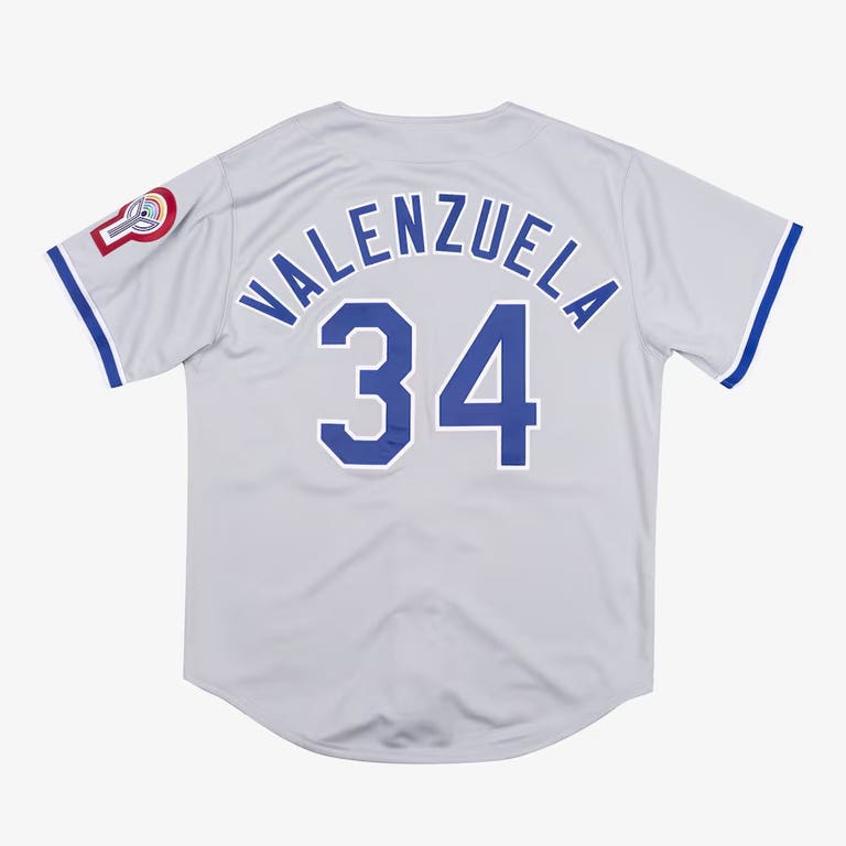Los Angeles Dodgers 1981 Fernando Valenzuela Authentic Grey Road Jersey