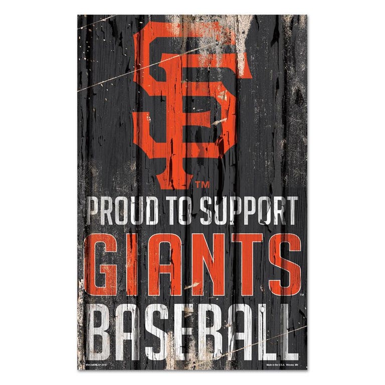 San Francisco Giants Proud to Support Wooden Sign 11x17"