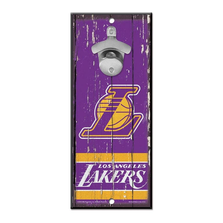 Los Angeles Lakers Wood Bottle Opener 5x11"