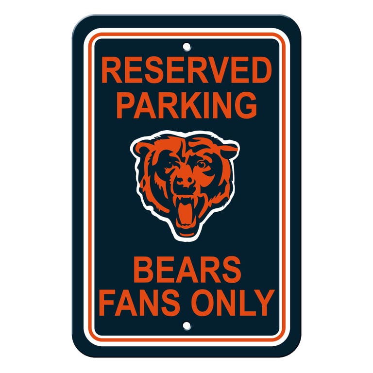 Chicago Bears Sign Reserved Parking Sign 12x18"