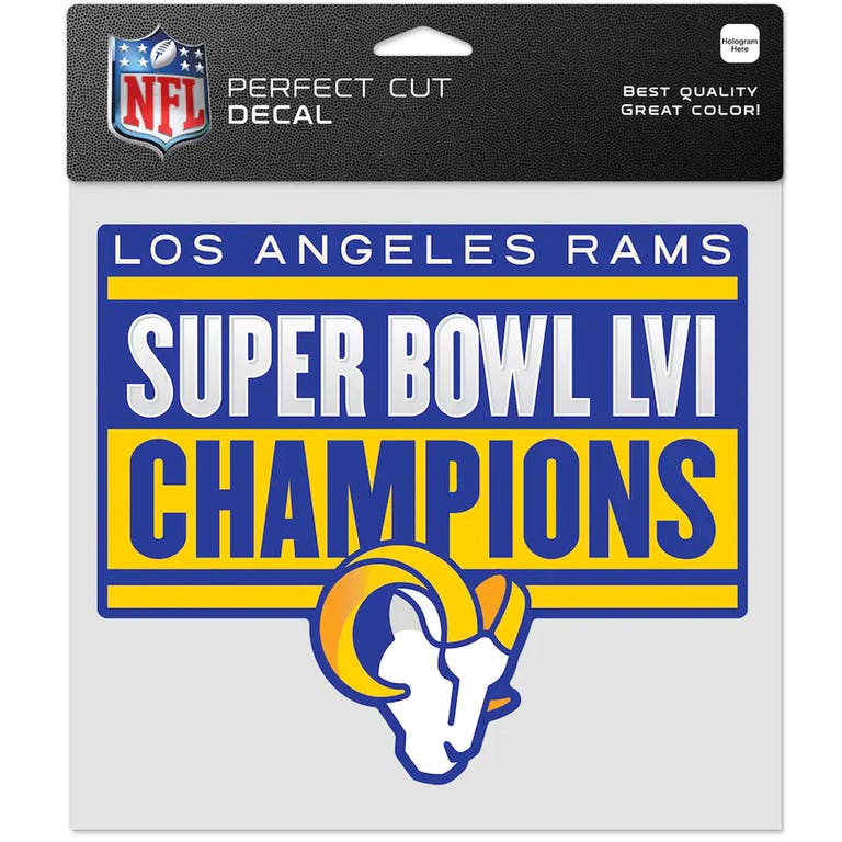 Los Angeles Rams Super Bowl LVI Champions Die Cut Decal 8x8