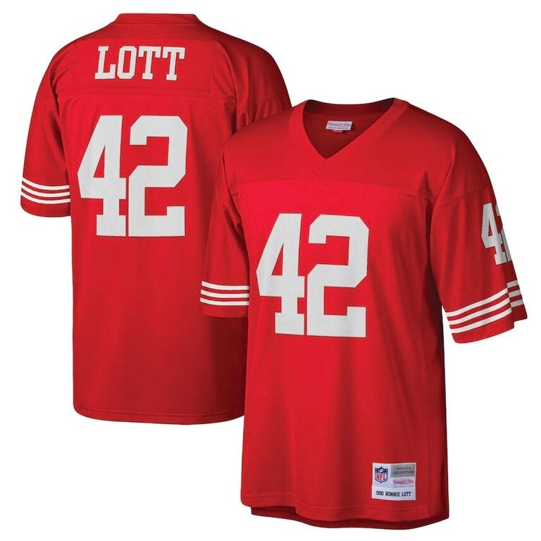 San Francisco 49ers 1990 Ronnie Lott Red Mitchell and Ness Jersey