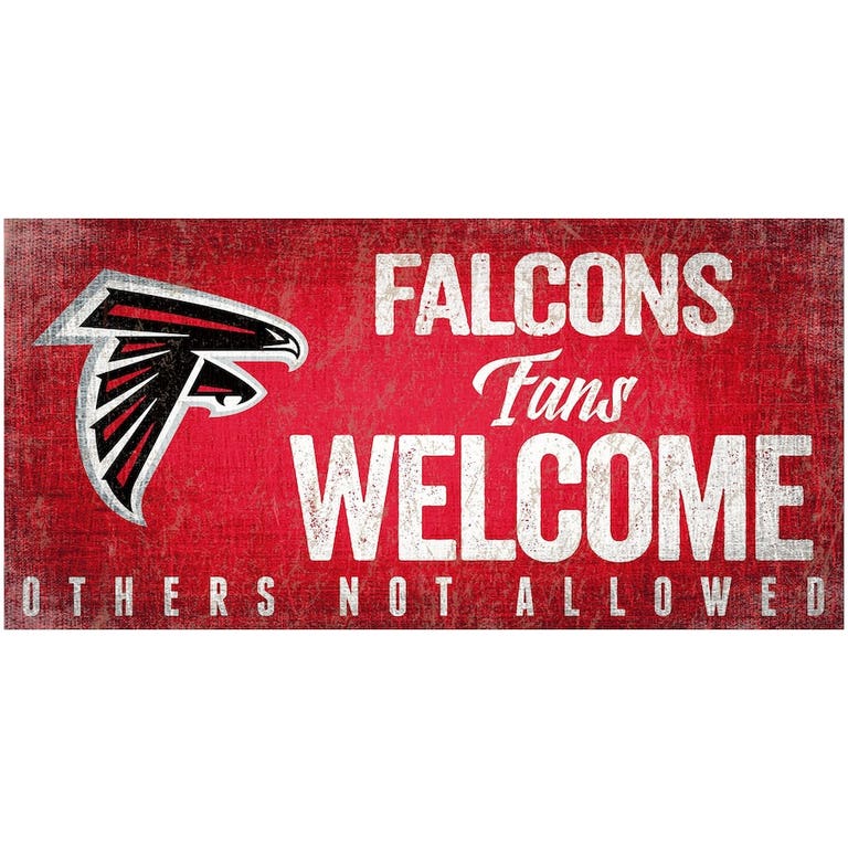 Atlanta Falcons Wood Sign Fans Welcome 12x6