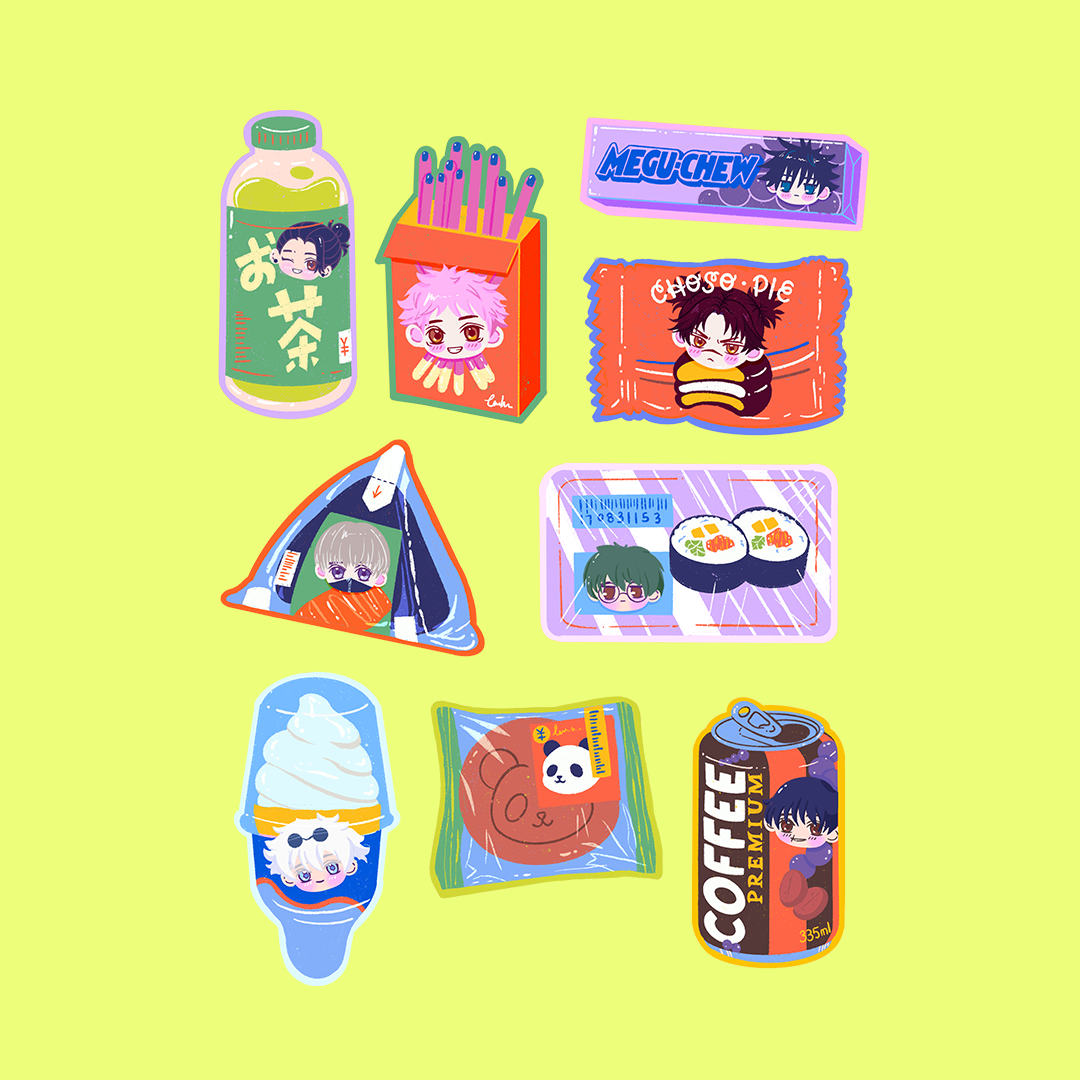 Kaisen Snacks Sticker Sheet