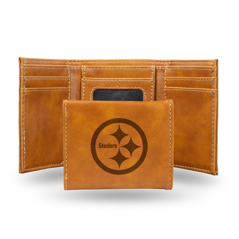Pittsburgh Steelers Laser Engraved Trifold Leather Wallet