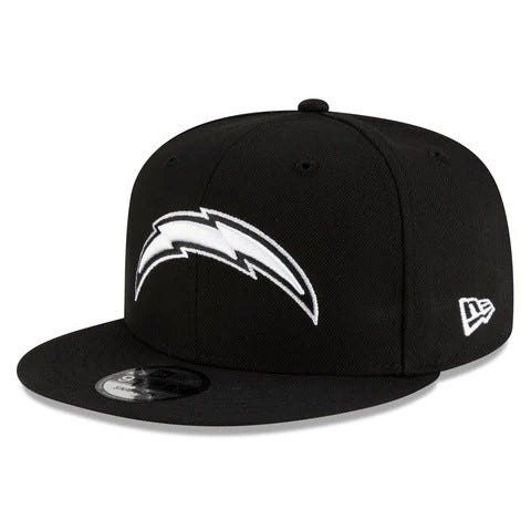 Los Angeles Chargers Black and White New Era 9FIFTY Snapback Hat