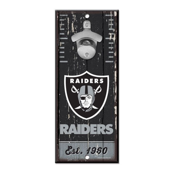 Las Vegas Raiders Wood Bottle Opener 5x11"