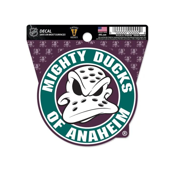Anaheim Ducks Retro Clean Cut Decal 3x4"