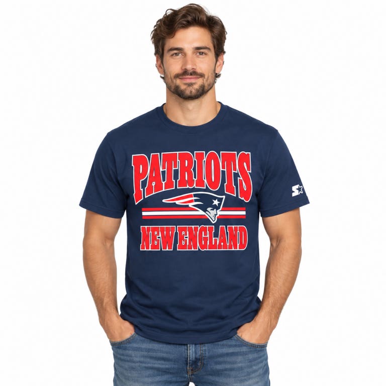 New England Patriots Navy Blue Starter Endzone Shirt
