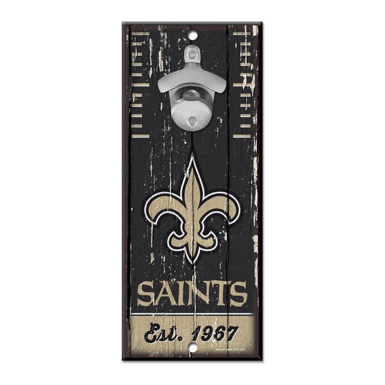 New Orleans Saints Wood Bottle Opener 5x11"