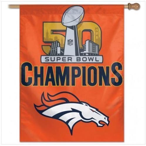 Denver Broncos Super Bowl 50 Champions Vertical Banner
