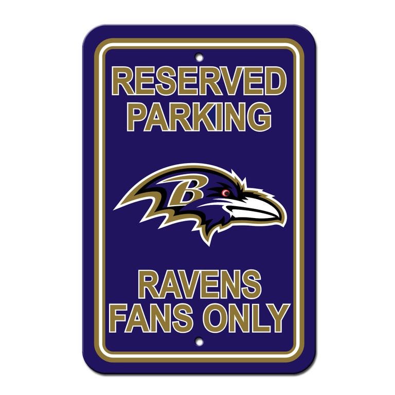 Baltimore Ravens Sign Reserved Parking Sign 12x18"