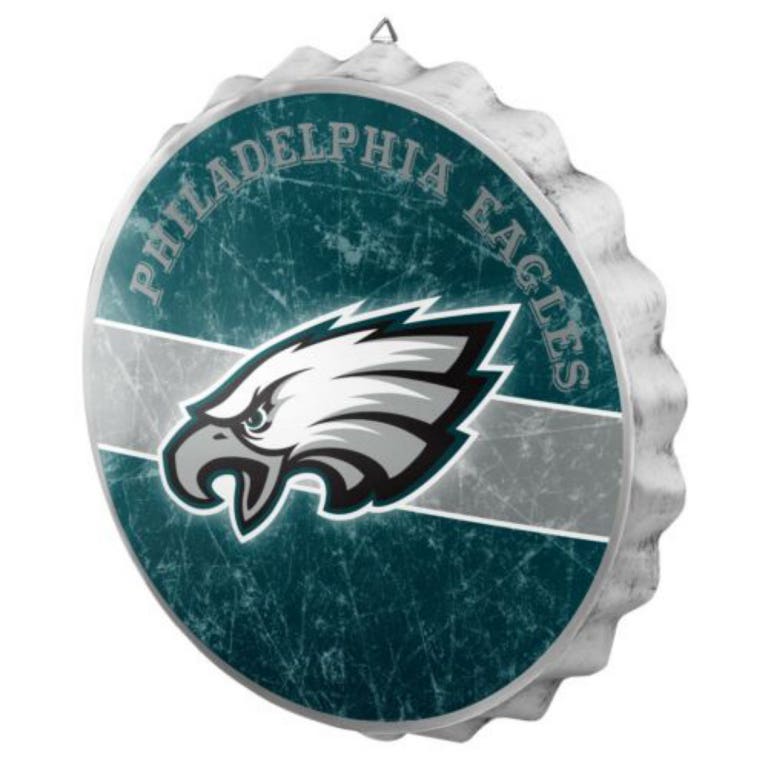 Philadelphia Eagles Metal Bottle Cap Sign