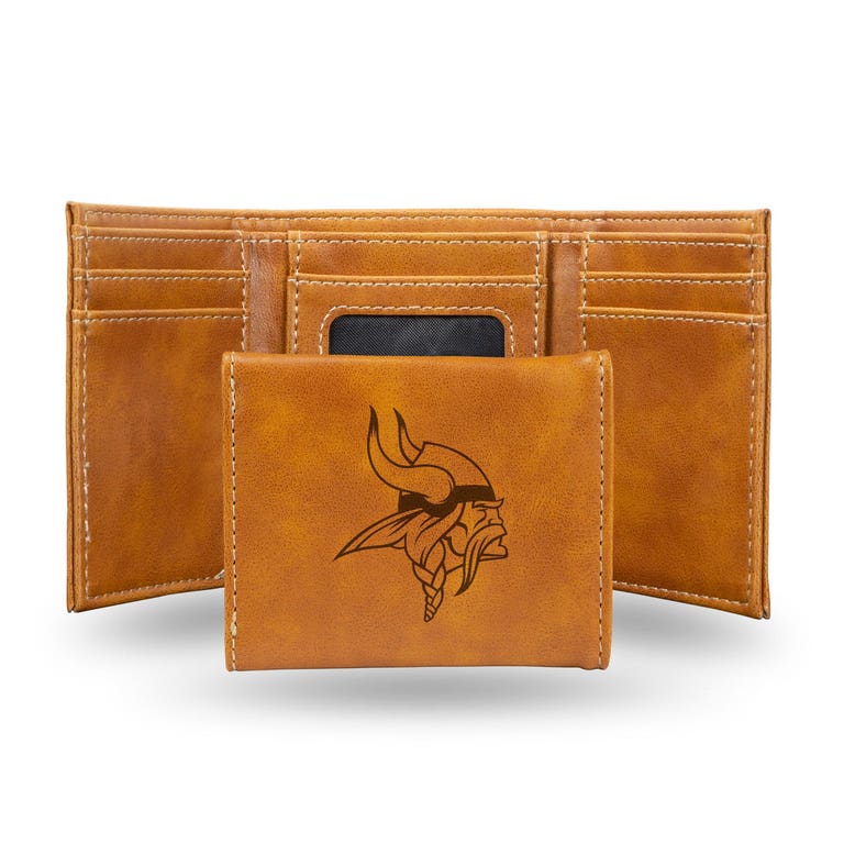 Minnesota Vikings Laser Engraved Trifold Leather Wallet