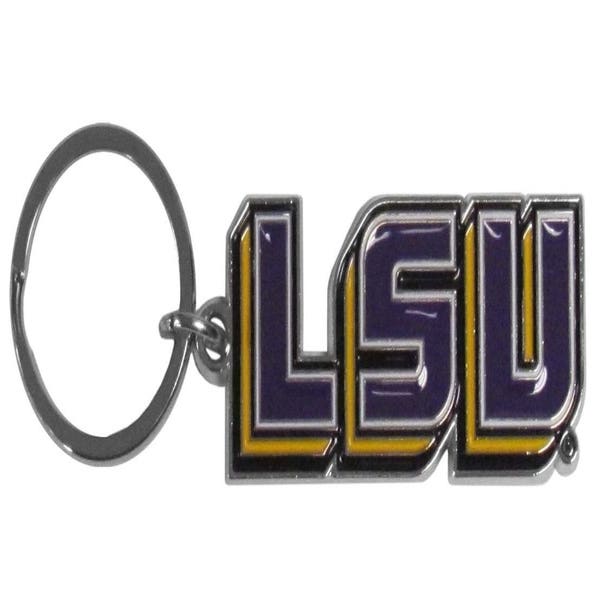 LSU Tigers Chrome Cut Logo Keychain