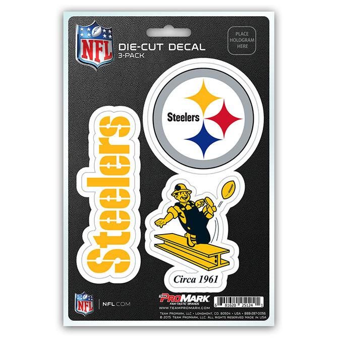 Pittsburgh Steelers Die Cut Team Decals 3pk