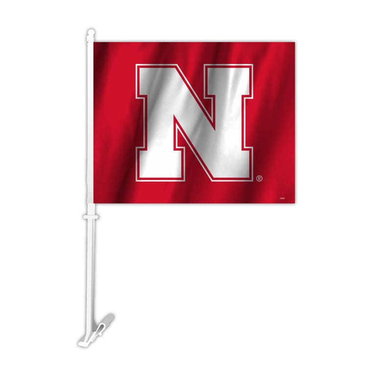 Nebraska Huskers Car Flag N Logo