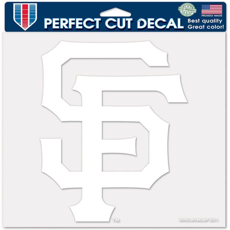 San Francisco Giants White Perfect Cut Decal 8x8"