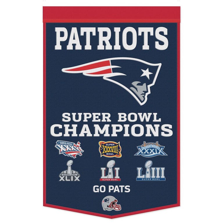 New England Patriots Wool Dynasty Championship Banner 24x38"
