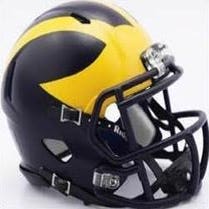 Michigan Wolverines Deluxe Replica Speed Helmet Painted Design