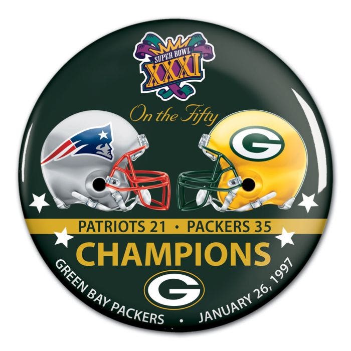 Green Bay Packers Super Bowl XXXI Champions Button