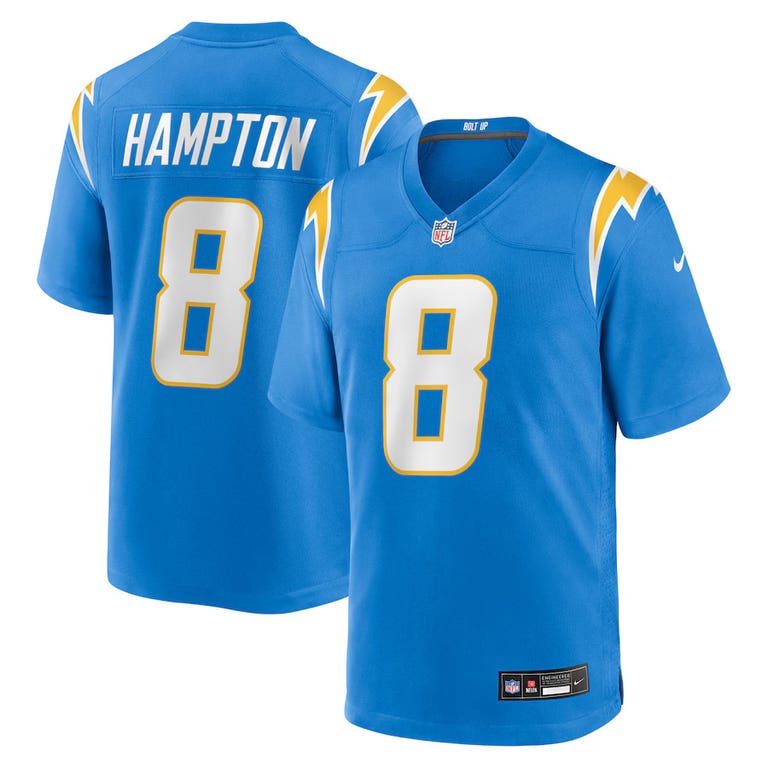 Los Angeles Chargers Omarion Hampton #8 Powder Blue Nike Game Jersey