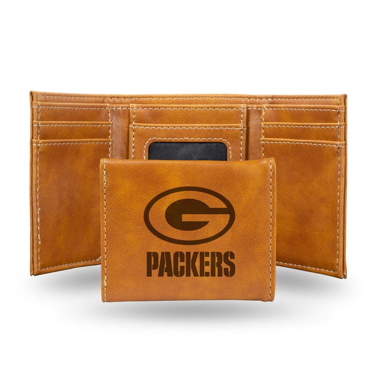 Green Bay Packers Laser Engraved Trifold Leather Wallet