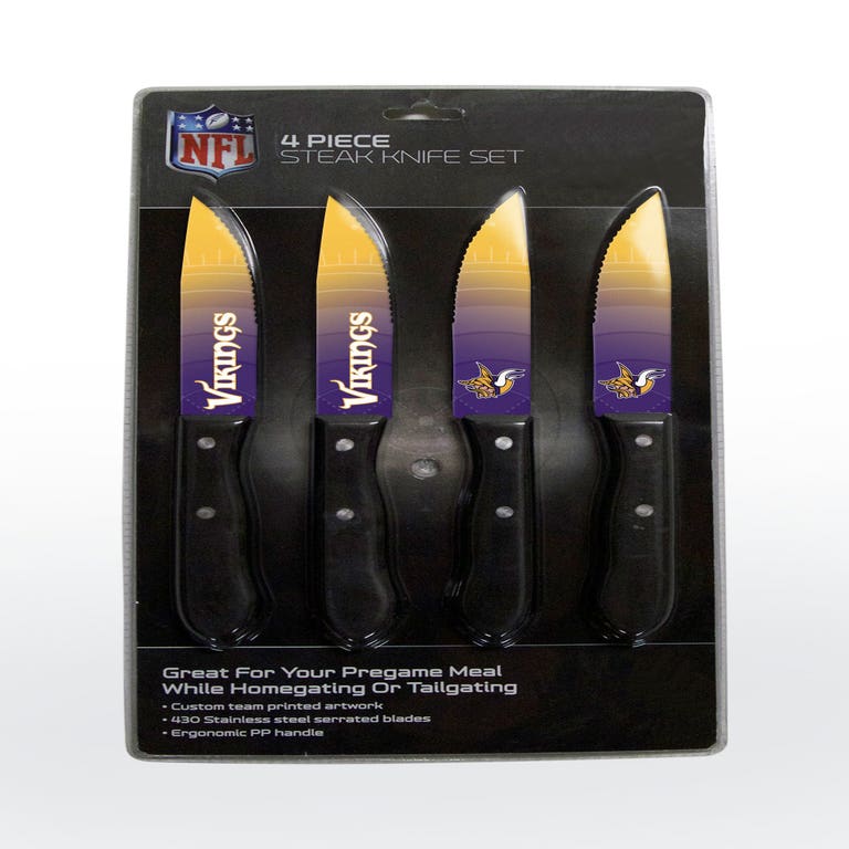 Minnesota Vikings Steak Knife 4 Pack Set