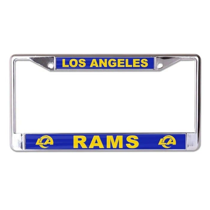Los Angeles Rams 2026 Laser Cut Chrome License Plate Frame