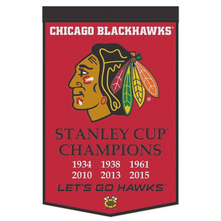 Chicago Blackhawks Wool Dynasty Championship Banner 24x38"