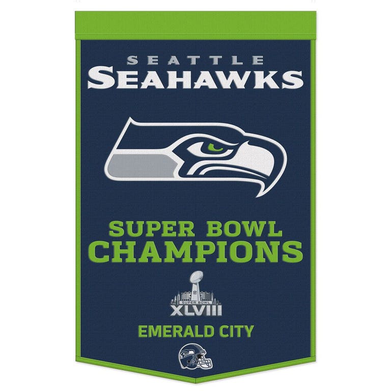 Seattle Seahawks Wool Dynasty Championship Banner 24x38"