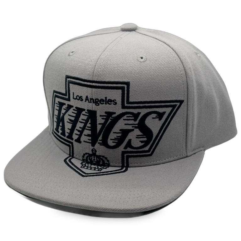 Los Angeles Kings Retro Grey XL Logo Mitchell and Ness Snapback Hat