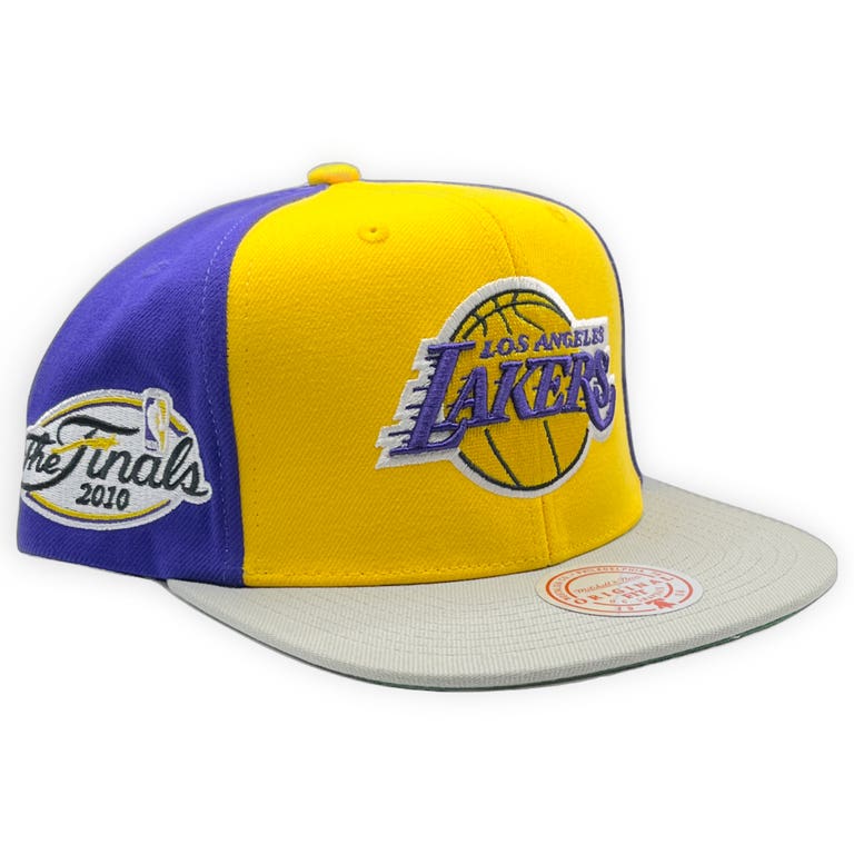 Los Angeles Lakers Block Out Mitchell and Ness Snapback Hat