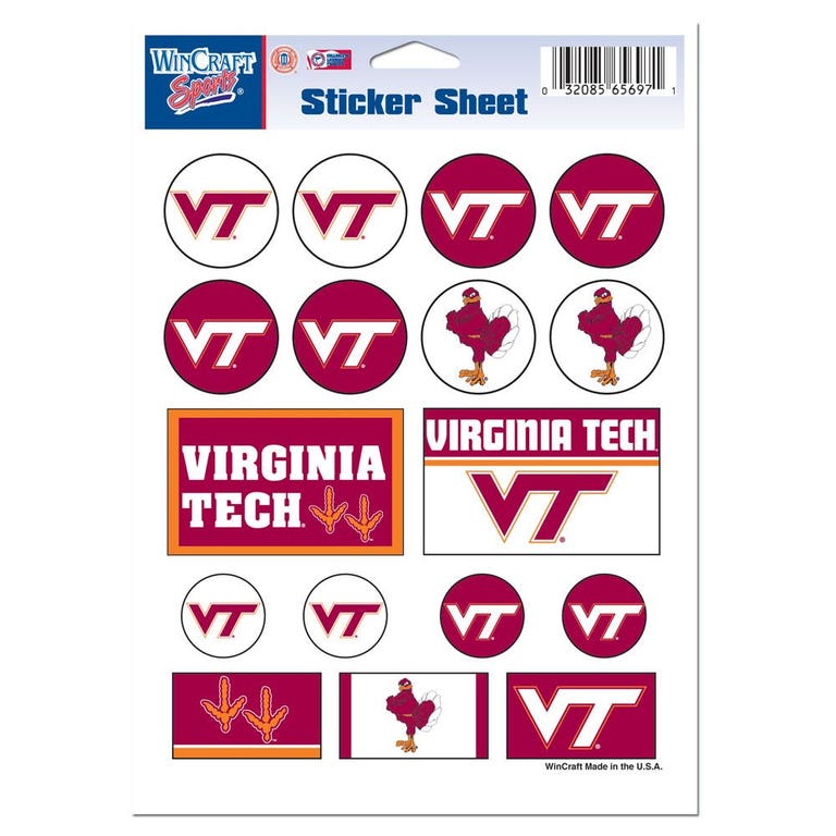 Virginia Tech Hokies Vinyl Decal Sheet 5x7"