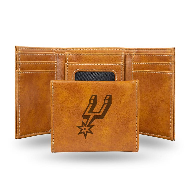 San Antonio Spurs Laser Engraved Trifold Leather Wallet