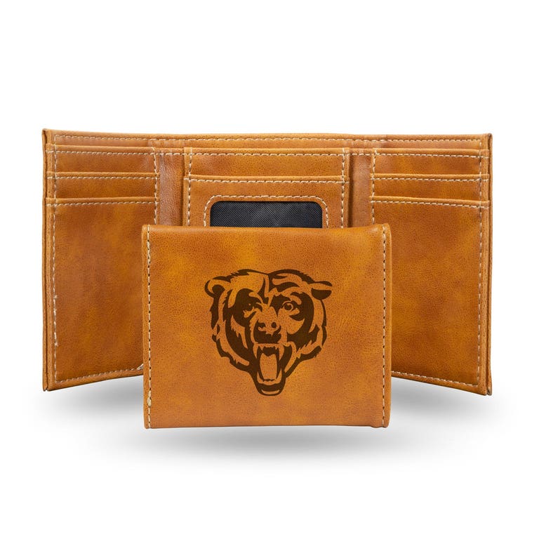 Chicago Bears Laser Engraved Trifold Leather Wallet