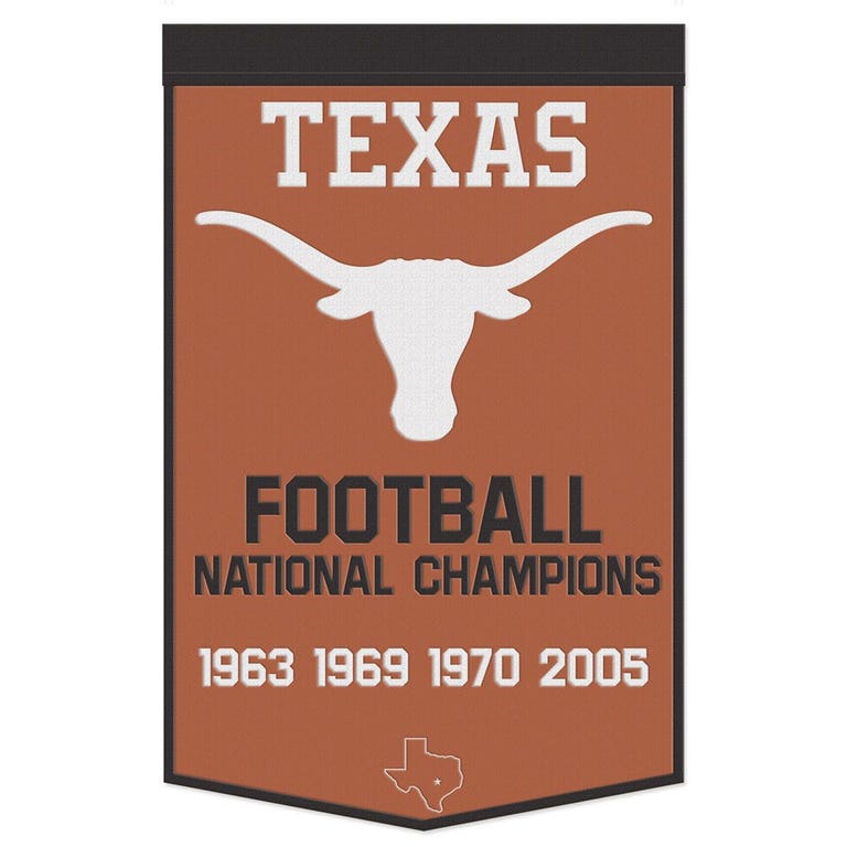 Texas Longhorns Wool Football Dynasty Championship Banner 24x38"