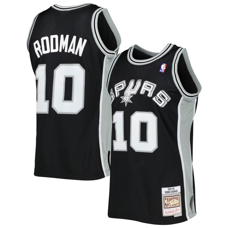 San Antonio Spurs 1993-94 Dennis Rodman #10 Mitchell and Ness Black Jersey