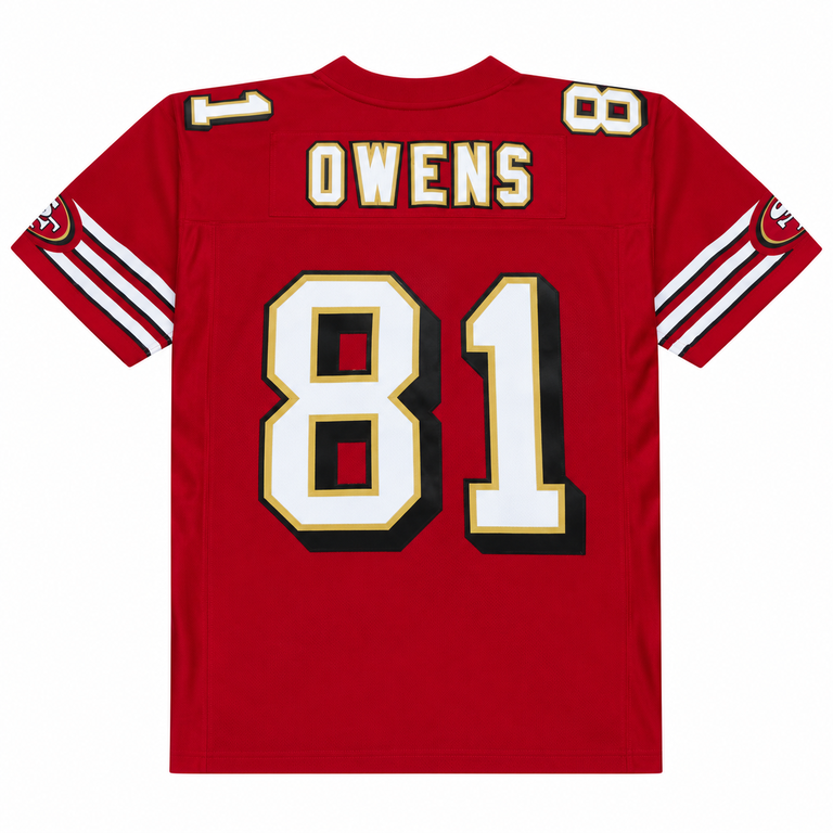 San Francisco 49ers 1996 Terrell Owens #81 Mitchell and Ness Red Jersey