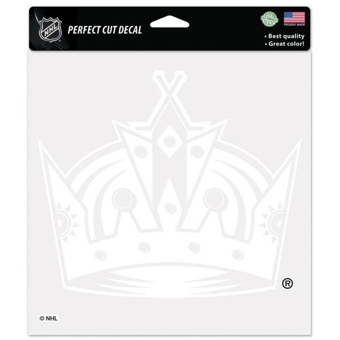 Los Angeles Kings White Perfect Cut Decal 8x8"