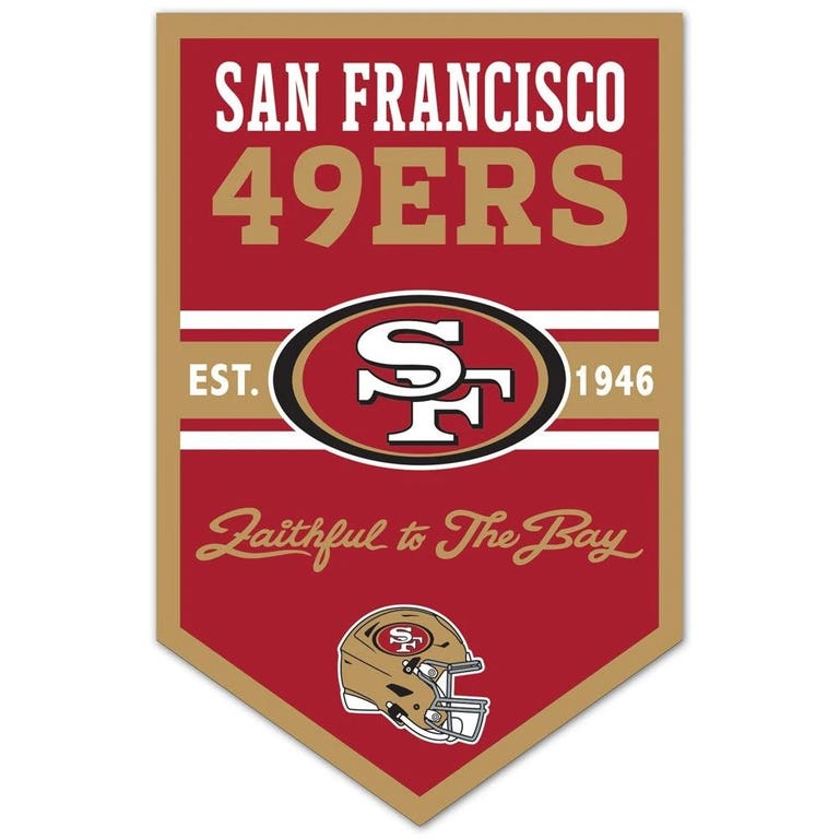 San Francisco 49ers Wood Chevron Sign 11x17"