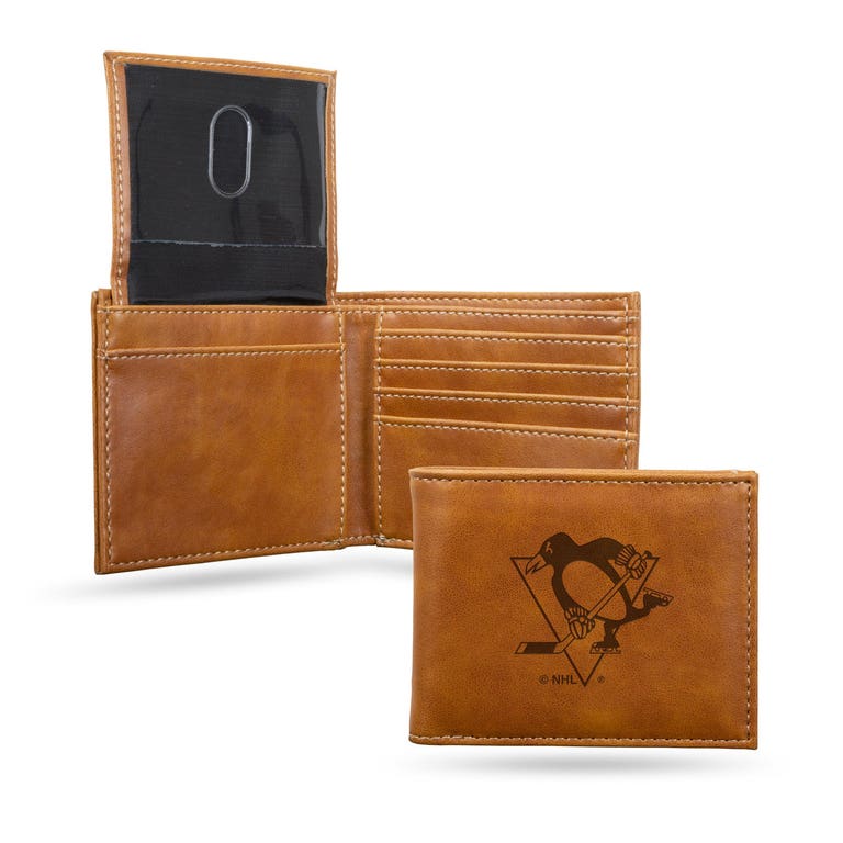 Pittsburgh Penguins Laser Engraved Billfold Leather Wallet