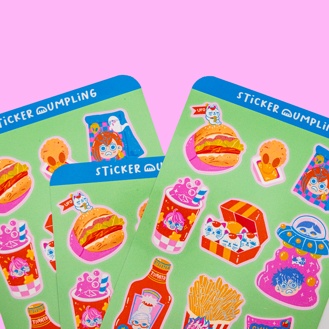 Dan Da Dan Space Food Sticker Sheet
