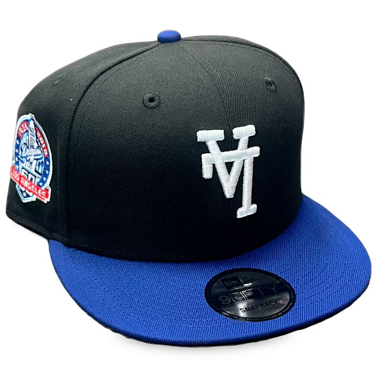 Los Angeles Dodgers Inverted Logo New Era 9FIFTY Black/Royal 60th Anniversary Snapback Hat