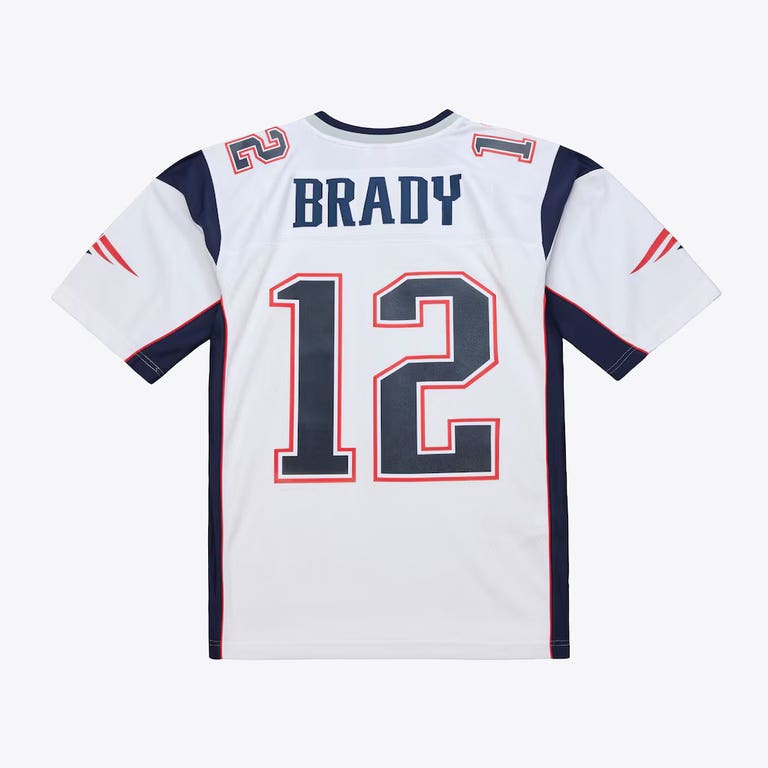 New England Patriots Tom Brady #12 Mitchell and Ness White Jersey