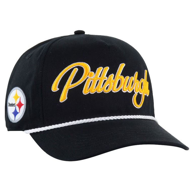 Pittsburgh Steelers Black Overhand '47 Brand Legacy Snapback Hat