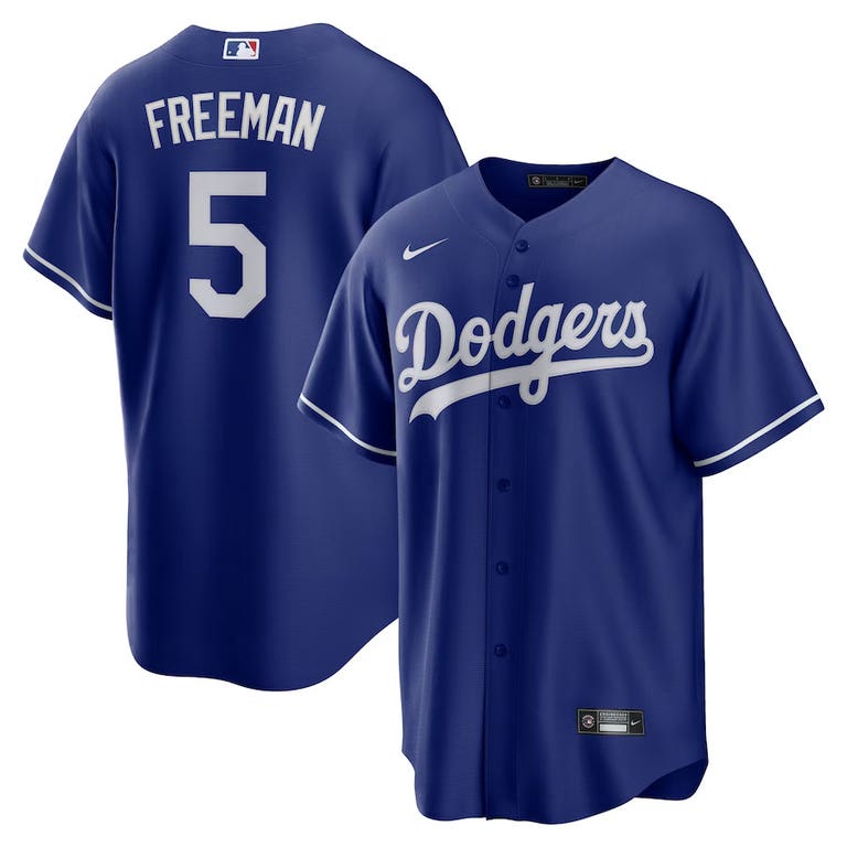 Los Angeles Dodgers Freddie Freeman #5 Nike Royal Blue Jersey