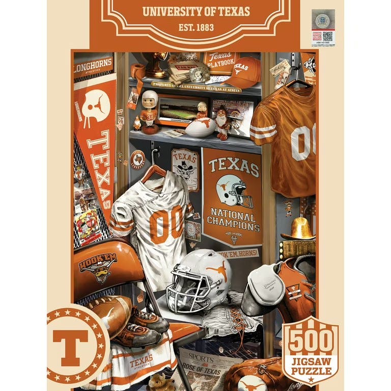 Texas Longhorns Lockeroom Puzzle 500 Piece