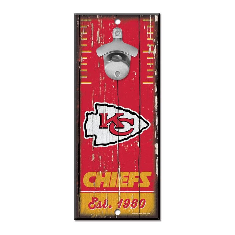 Kansas City Chiefs Wood Bottle Opener 5x11"